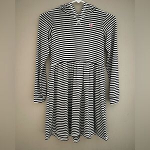 Billabong NWOT black white striped hooded dress girl’s size M